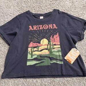 Women’s Vintage Dark Grey Graphic Crop Top - Size Small